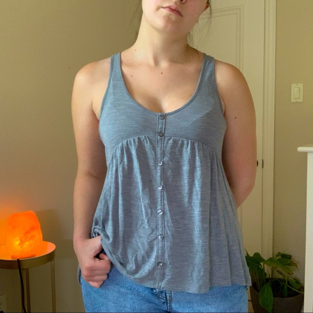 Grey sleeveless babydoll top